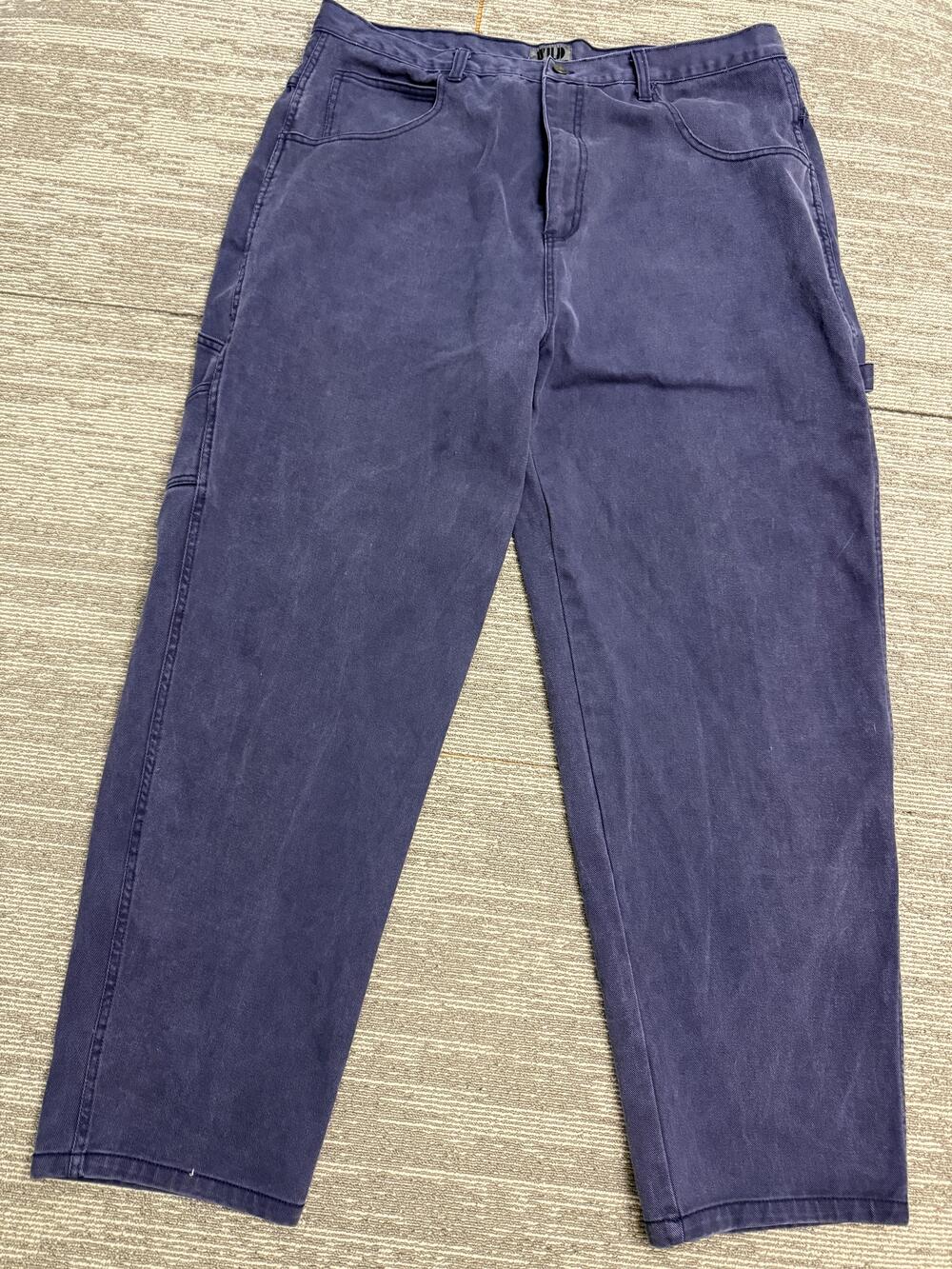 Wild Pants Mens 44 Blue Carpenter Workwear Utility Relaxed Fit Cotton Pockets